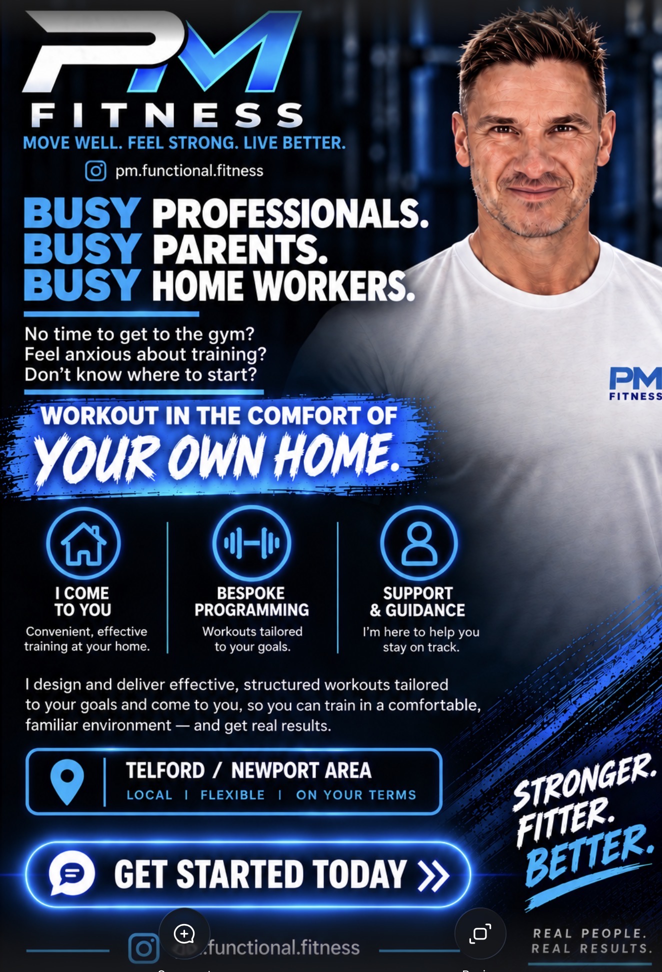PM Fitness home personal training with Paul in Telford and Newport